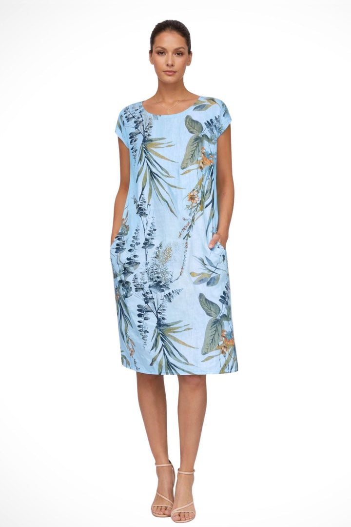 Rowan | Women's Botanical Print Sleeveless Shift Dress - image 8