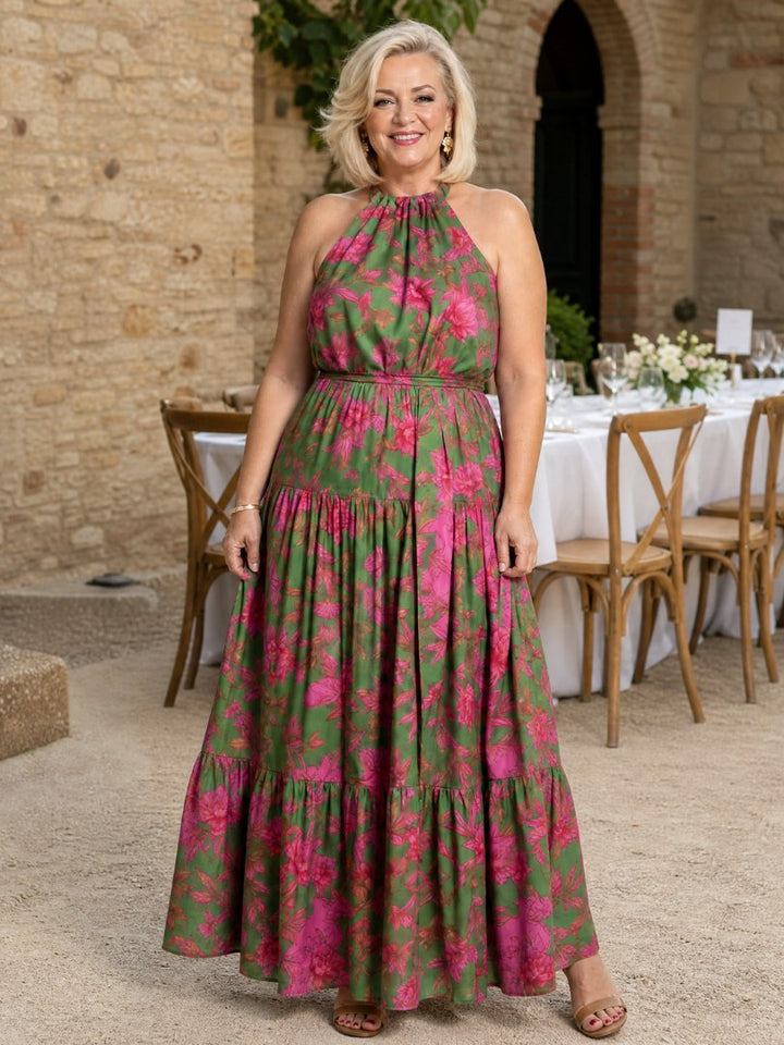 Rowen | Women's Draped Halter Midi Dress - image 8