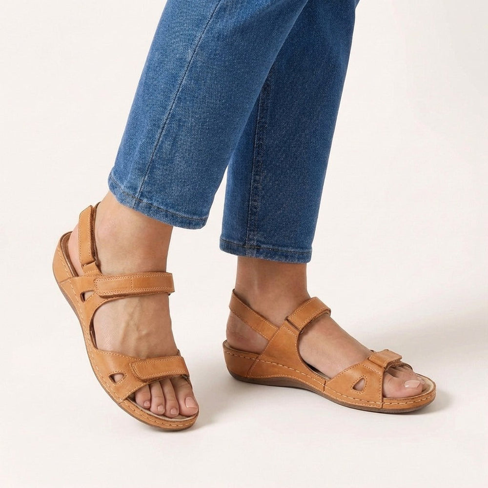 Ruby | Women's Adjustable Strap Comfort Sandals - Auburn