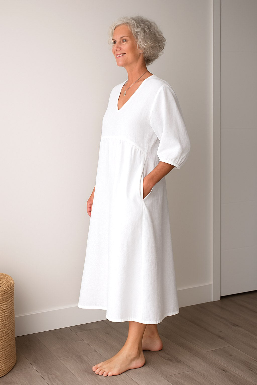 Ruby | Women's Timeless Draped Comfort Dress - Blue