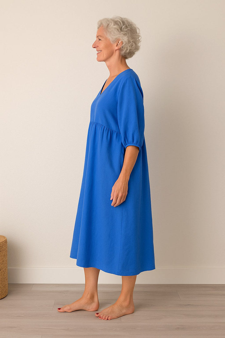 Ruby | Women's Timeless Draped Comfort Dress - Orange