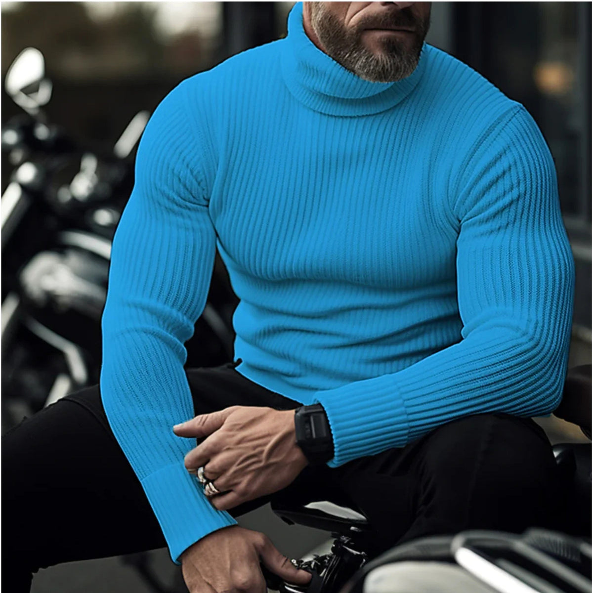 Rupert | Men's Roll-Neck Jumper, Structured Turtle-Neck Jumper | Animated Apparel