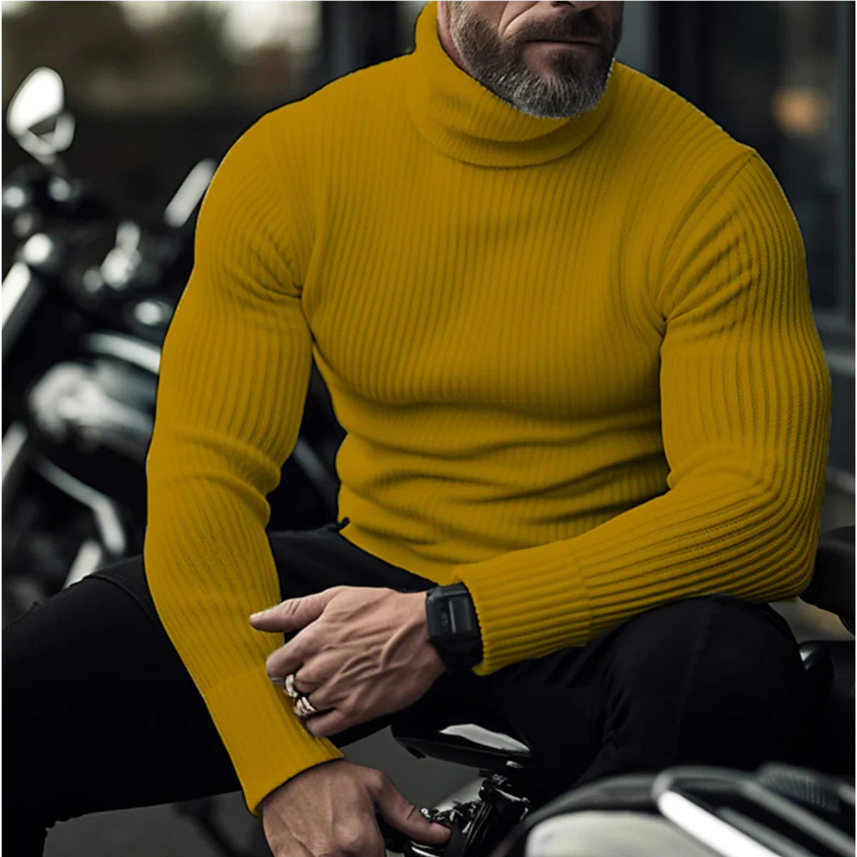 Rupert | Men's Roll-Neck Jumper, Structured Turtle-Neck Jumper | Animated Apparel