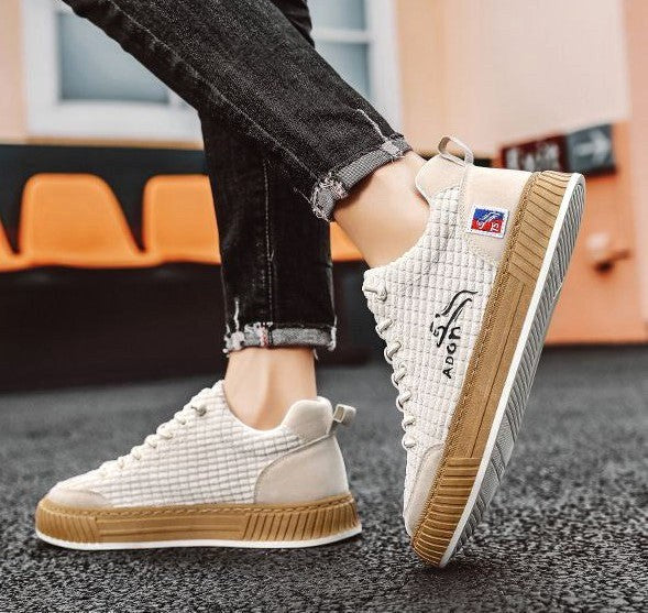 Isaac | Men's Lace-Up Trainers with Quilted Upper, Chunky Sole Trainers | Animated Apparel