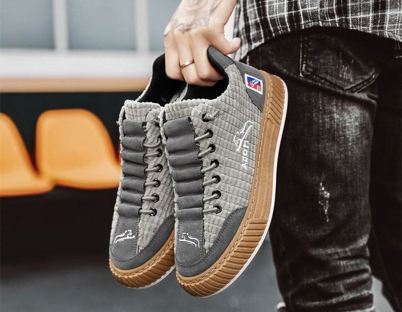 Isaac | Men's Lace-Up Trainers with Quilted Upper, Chunky Sole Trainers | Animated Apparel