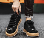 Isaac | Men's Lace-Up Trainers with Quilted Upper, Chunky Sole Trainers | Animated Apparel