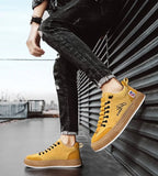 Isaac | Men's Lace-Up Trainers with Quilted Upper, Chunky Sole Trainers | Animated Apparel