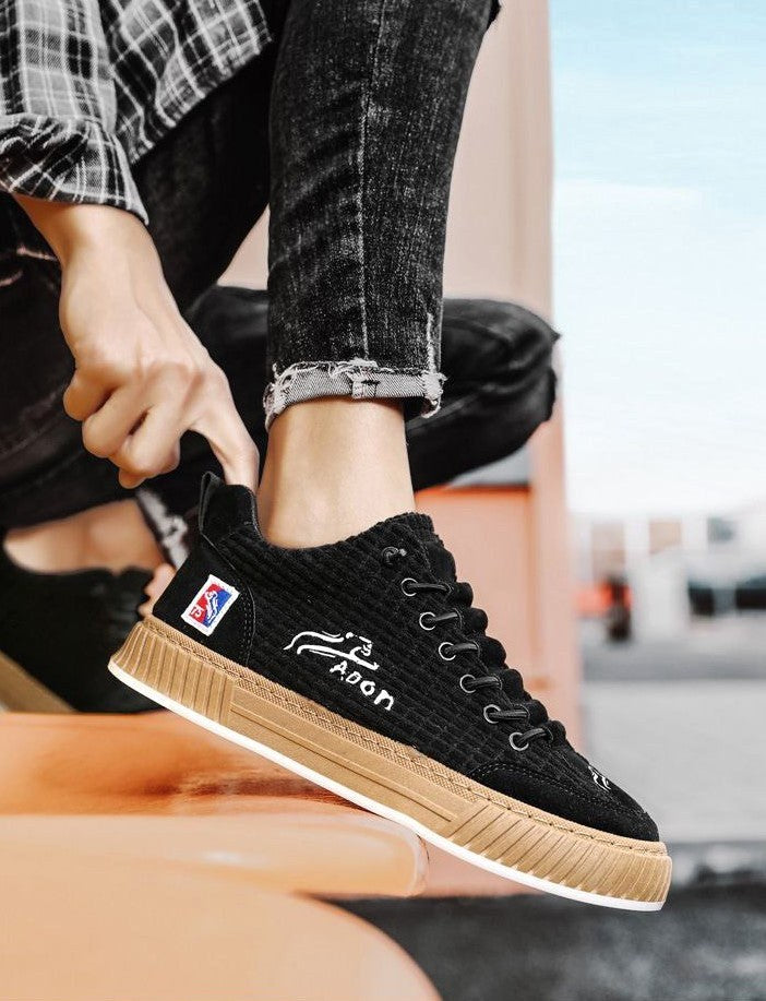 Isaac | Men's Lace-Up Trainers with Quilted Upper, Chunky Sole Trainers | Animated Apparel