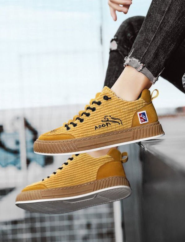 Isaac | Men's Lace-Up Trainers with Quilted Upper, Chunky Sole Trainers | Animated Apparel