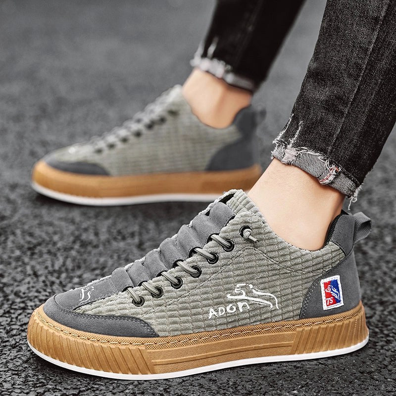 Isaac | Men's Lace-Up Trainers with Quilted Upper, Chunky Sole Trainers | Animated Apparel