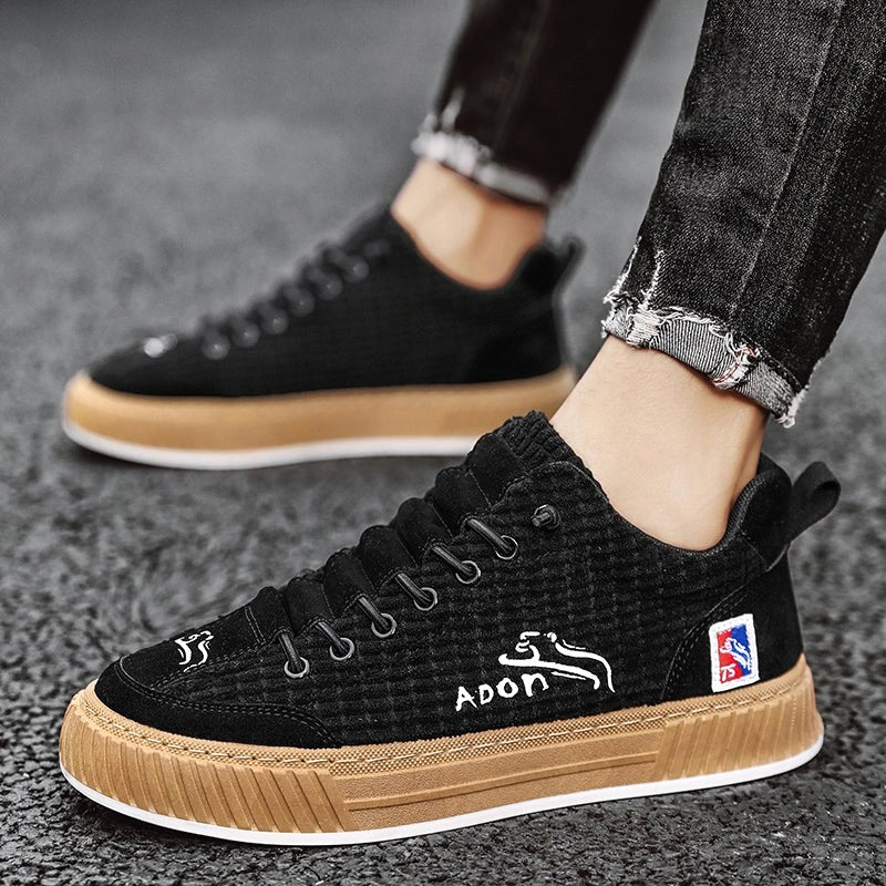 Isaac | Men's Lace-Up Trainers with Quilted Upper, Chunky Sole Trainers | Animated Apparel