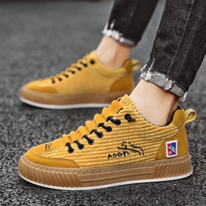 Isaac | Men's Lace-Up Trainers with Quilted Upper, Chunky Sole Trainers | Animated Apparel