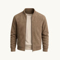 Ryan | Men's Suede Bomber Jacket, Tailored Autumn Jacket | Animated Apparel | Brown