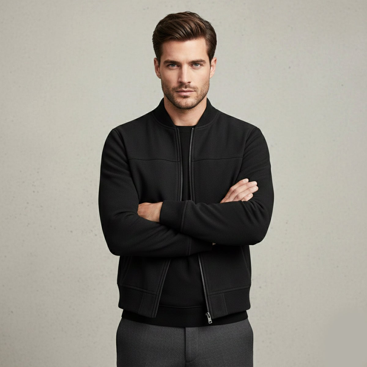 Ryan | Men's Suede Bomber Jacket, Tailored Autumn Jacket | Animated Apparel