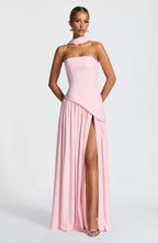 Sabine | Women's Strapless Maxi Dress with Leg Split, Formal Wedding Guest Dress | Animated Apparel