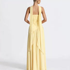 Sabine | Women's Strapless Maxi Dress with Leg Split, Formal Wedding Guest Dress | Animated Apparel | Pink