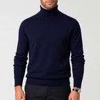 Ezra | Men's Cashmere Roll-Neck Jumper, Timeless Knit Jumper | Animated Apparel