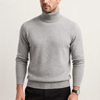 Ezra | Men's Cashmere Roll-Neck Jumper, Timeless Knit Jumper | Animated Apparel