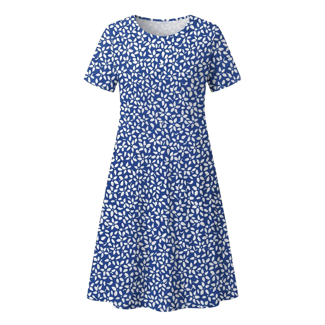 Savannah | Women's Casual Floral Midi Dress - Orange