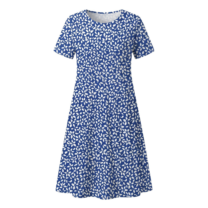 Savannah | Women's Casual Floral Midi Dress - Orange