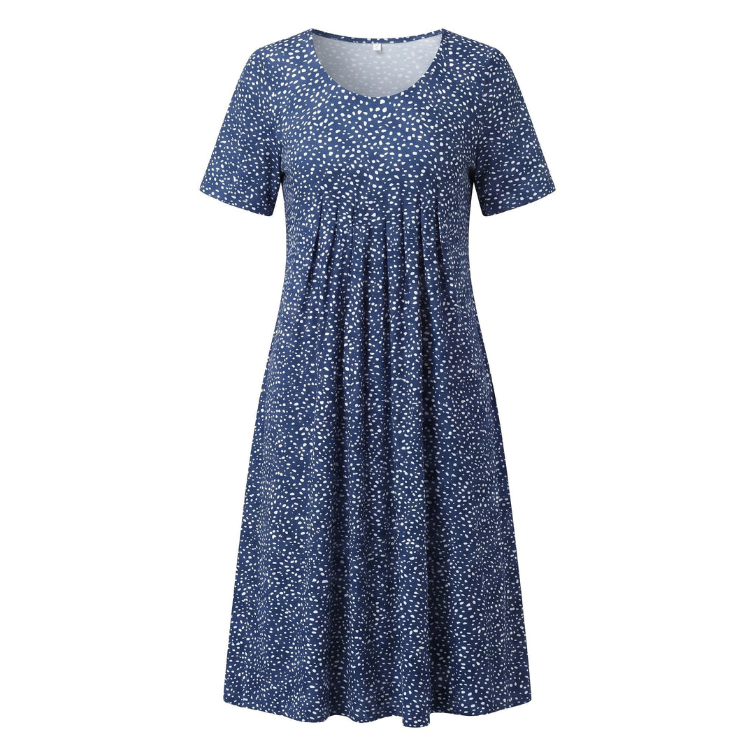 Savannah | Women's Casual Floral Midi Dress - Green