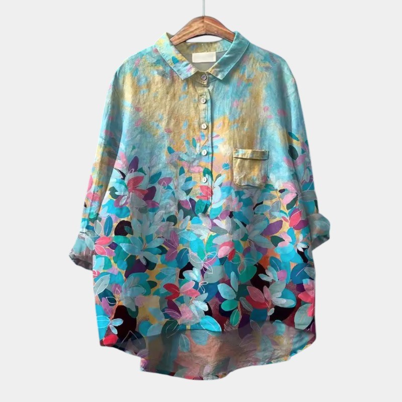 Savannah | Women's Classic Button-Up Shirt - Floral Print 1