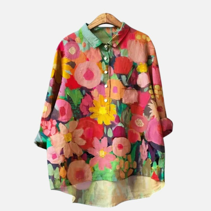 Savannah | Women's Classic Button-Up Shirt - Floral Print 2