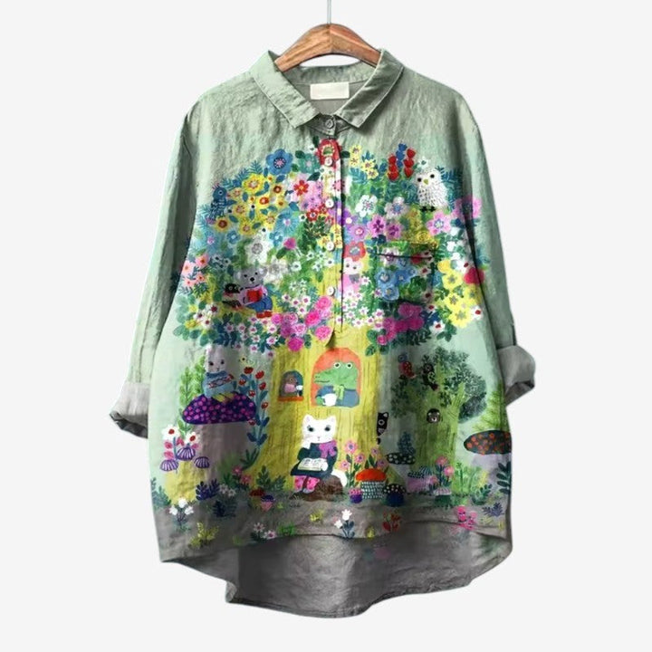Savannah | Women's Classic Button-Up Shirt - Floral Print 3
