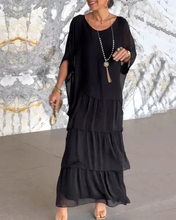 Savannah | Women's Elegant Fluid Maxi Dress - Blue