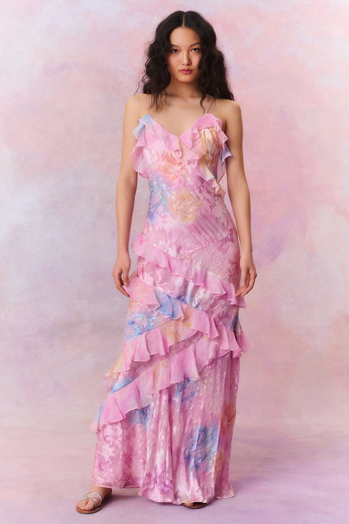 Savannah | Women's Floral Maxi Dress with Ruffled Hem - image 13