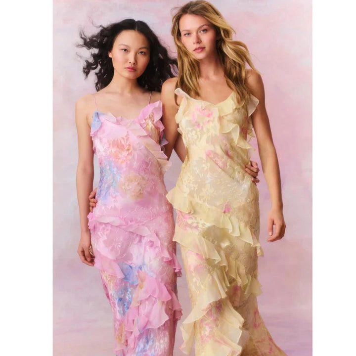 Savannah | Women's Floral Maxi Dress with Ruffled Hem - image 14