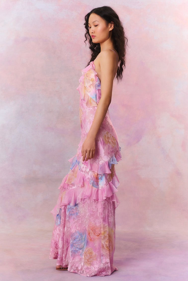 Savannah | Women's Floral Maxi Dress with Ruffled Hem - image 15