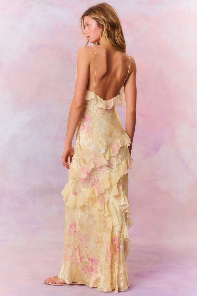 Savannah | Women's Floral Maxi Dress with Ruffled Hem - image 4