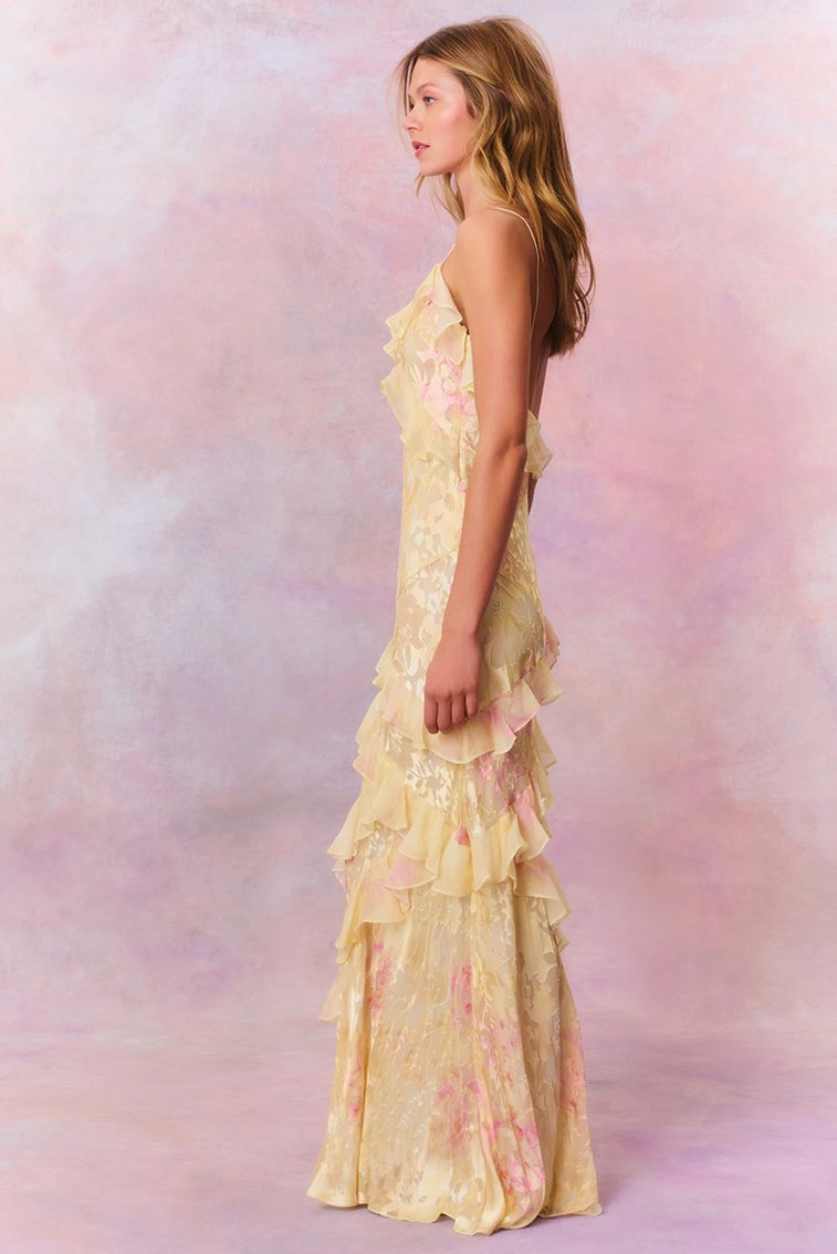 Savannah | Women's Floral Maxi Dress with Ruffled Hem - image 5