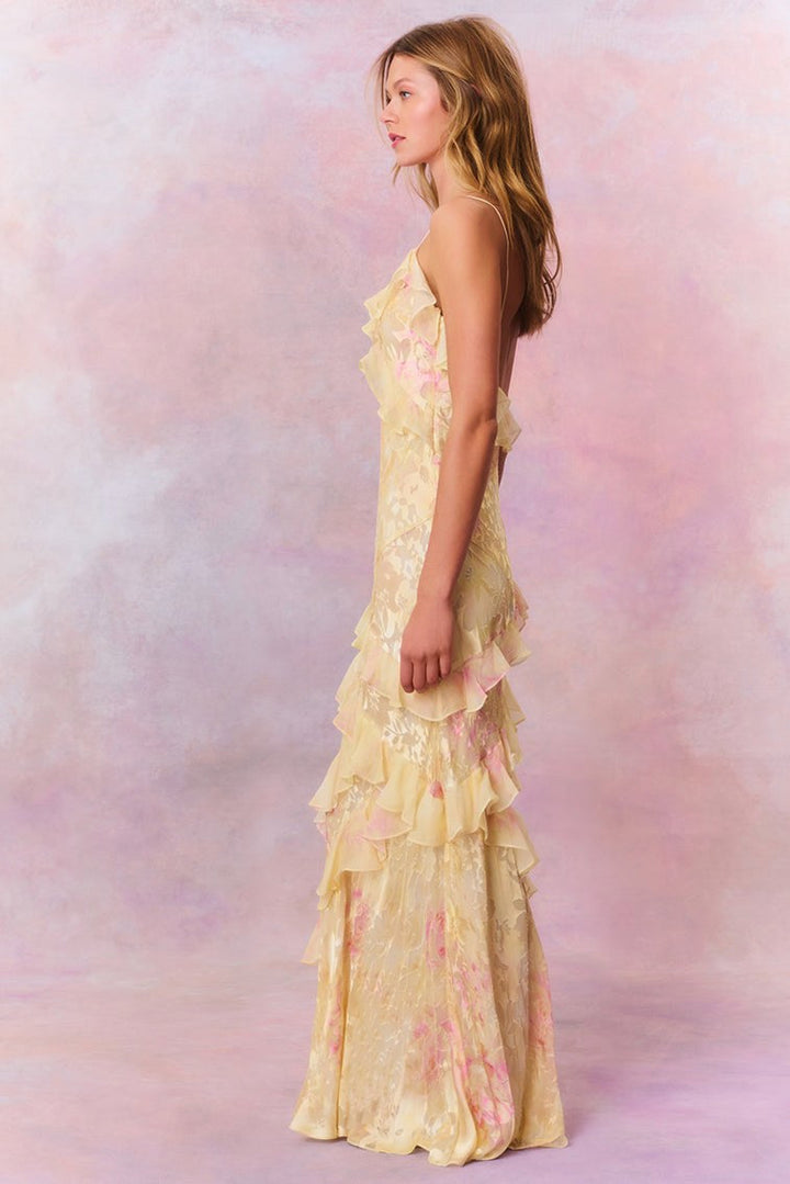 Savannah | Women's Floral Maxi Dress with Ruffled Hem - image 5