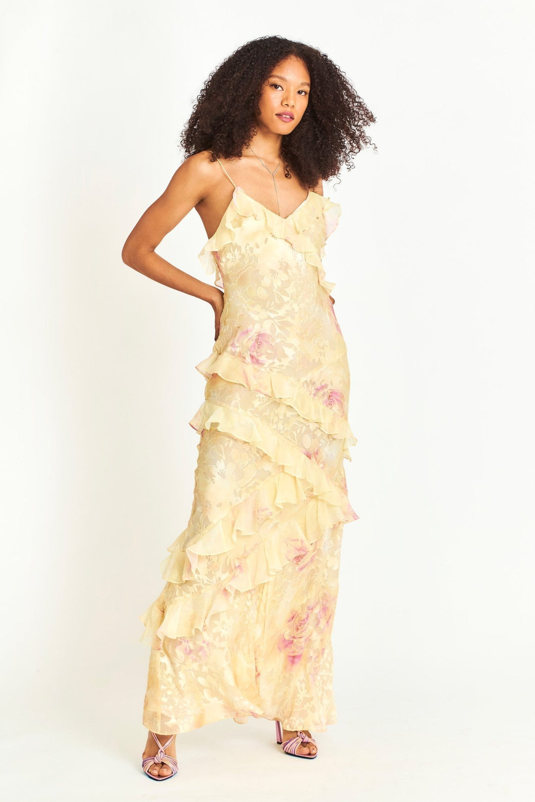 Savannah | Women's Floral Maxi Dress with Ruffled Hem - image 8