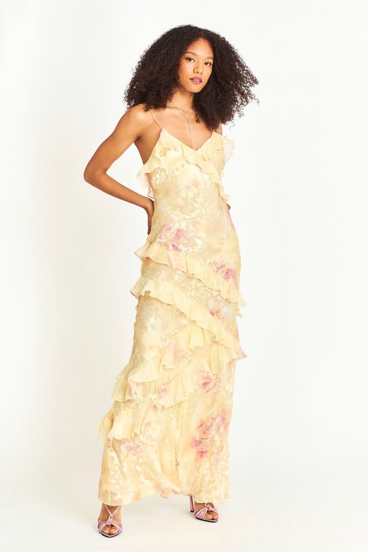 Savannah | Women's Floral Maxi Dress with Ruffled Hem - image 8