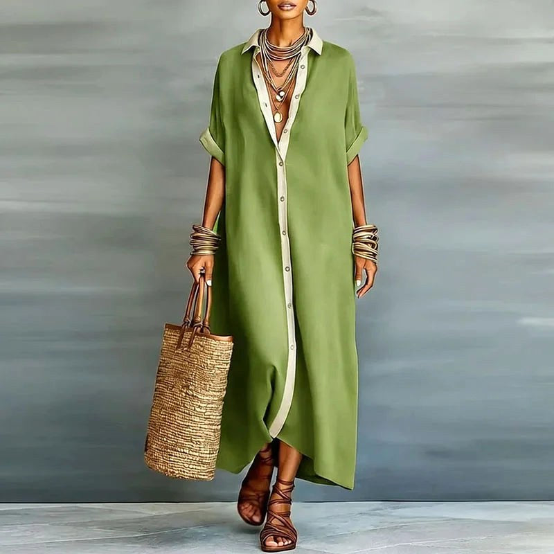 Savannah | Women's Linen Long Shirt Sundress - image 6