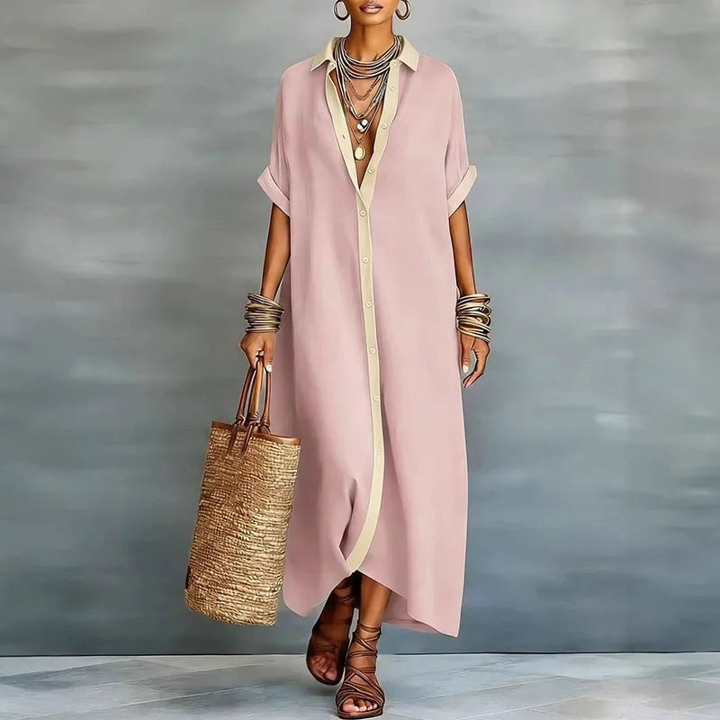 Savannah | Women's Linen Long Shirt Sundress - image 8