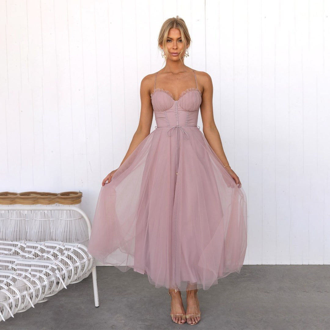 Savannah | Women's Spaghetti Strap Midi Dress - image 3