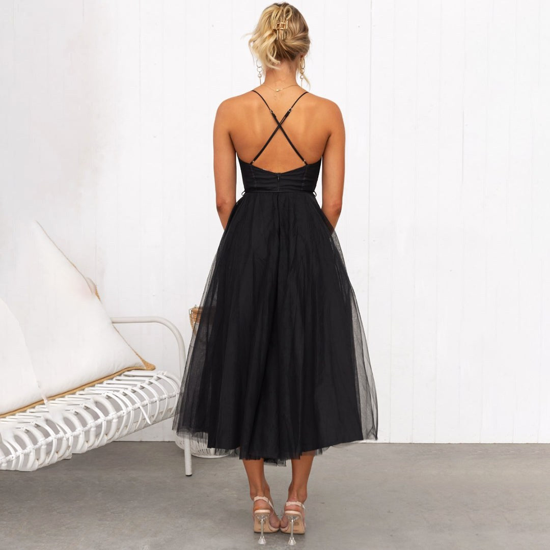 Savannah | Women's Spaghetti Strap Midi Dress - image 6