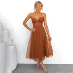 Savannah | Women's Spaghetti Strap Midi Dress - image 9