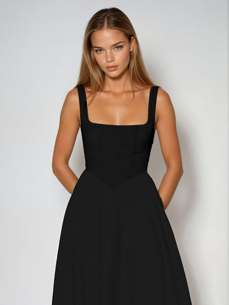 Savannah | Women's Square Neckline Midi Dress - image 2