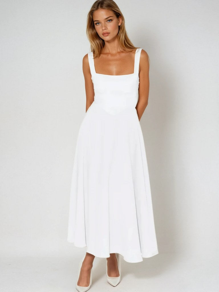 Savannah | Women's Square Neckline Midi Dress - image 6