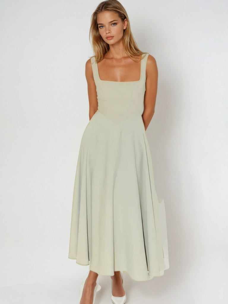 Savannah | Women's Square Neckline Midi Dress - image 8