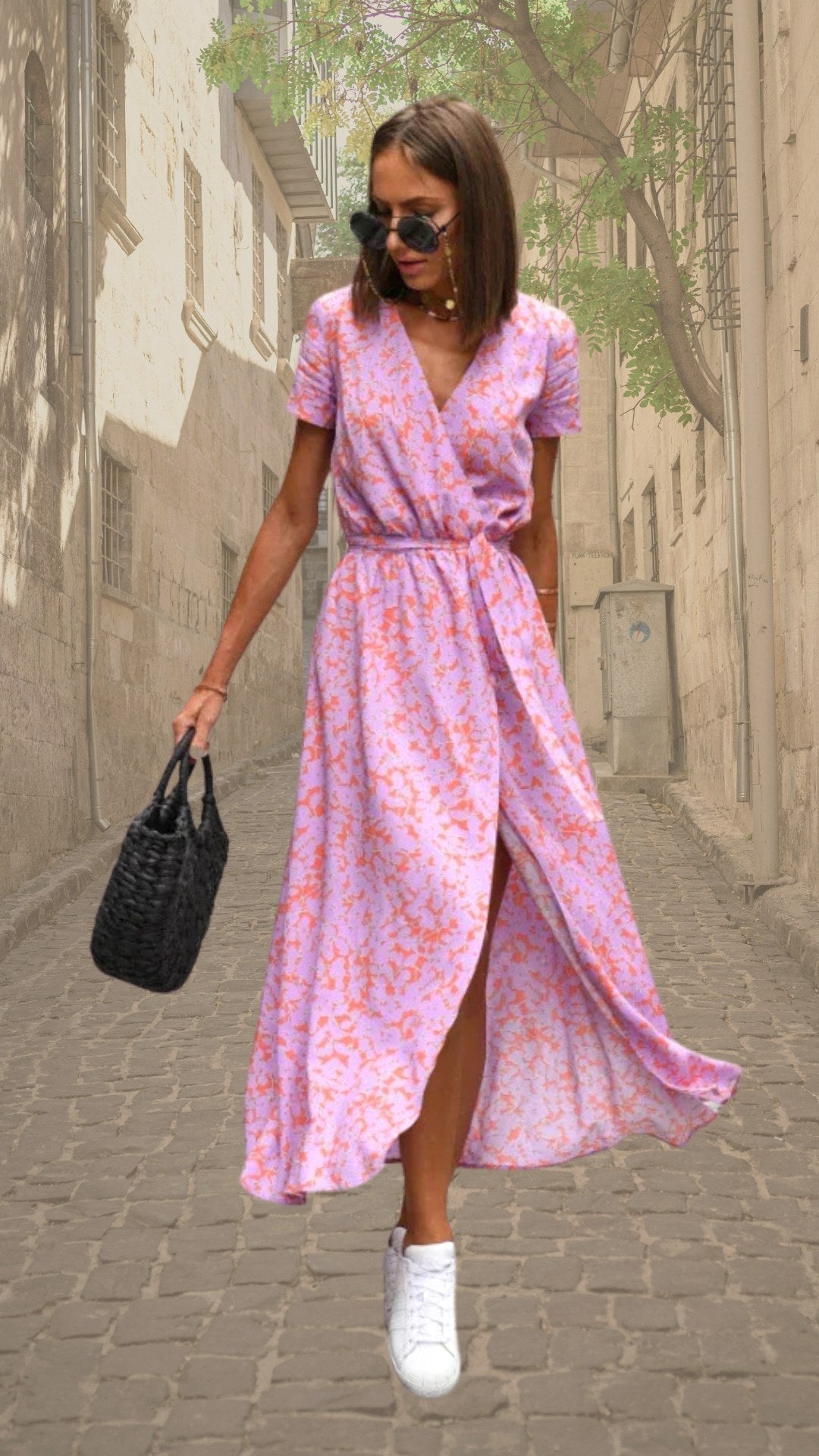 Savannah | Women's Statement Floral Wrap Maxi Dress - image 7