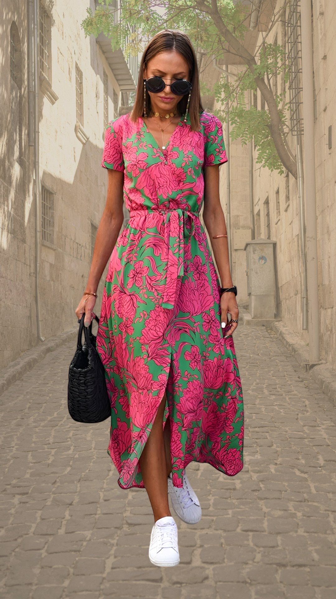 Savannah | Women's Statement Floral Wrap Maxi Dress - image 9