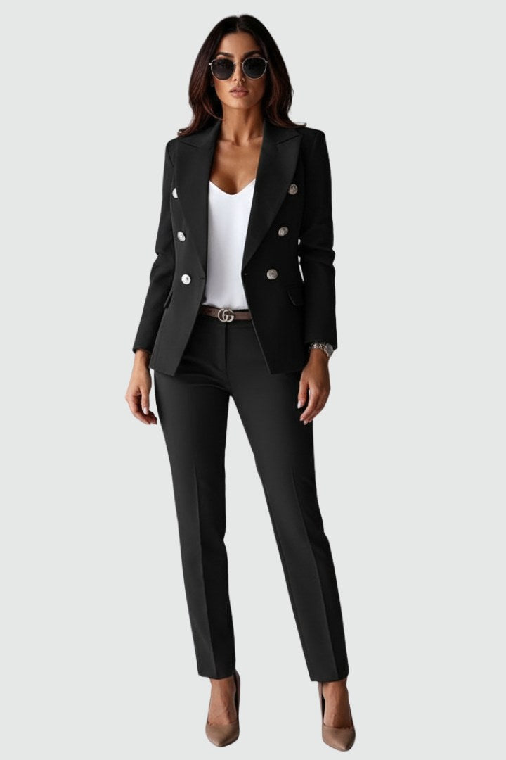 Savannah | Women's Tailored Two-Piece Suit Set - Beige