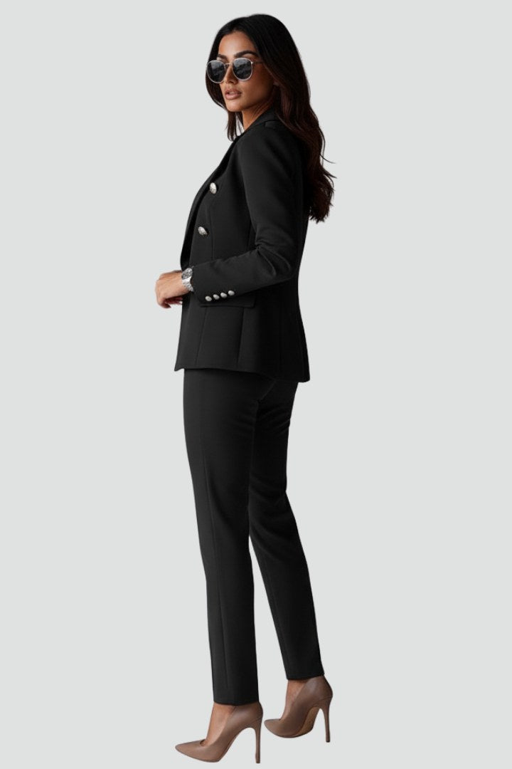 Savannah | Women's Tailored Two-Piece Suit Set - Brown