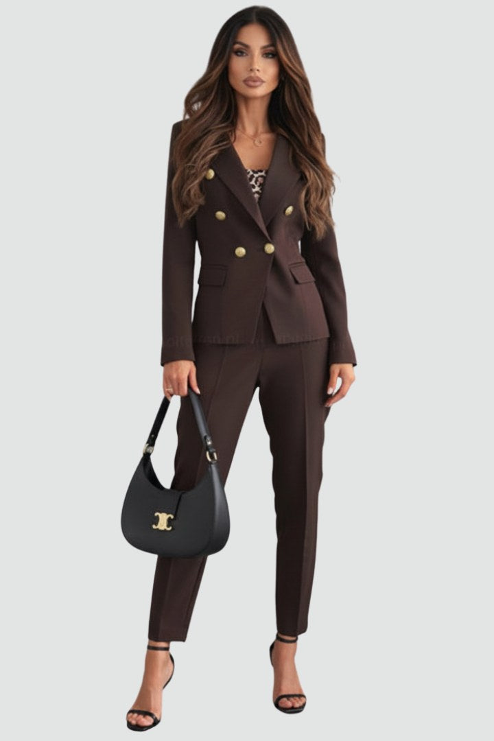 Savannah | Women's Tailored Two-Piece Suit Set - Blue